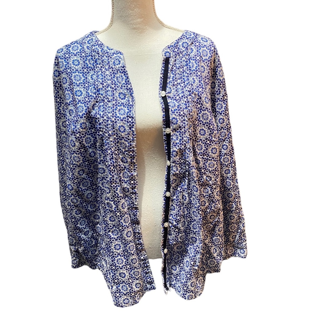 Ulla Popken blue and white patterned blouse. Size 16/18 cotton. Great condition - Picture 2 of 9